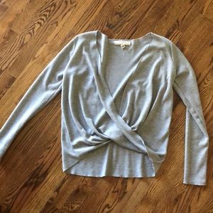 Urban Outfitters Gray Wrap Top Small